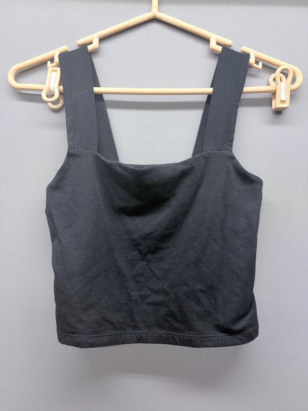 Aeropostale Seriously Soft Cropped Tank Top Medium M Black Square Neck Cami OEM